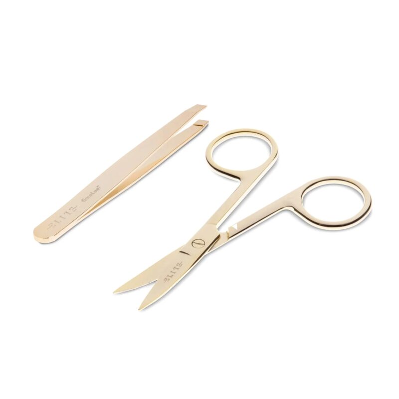 gold tweezers and scissors